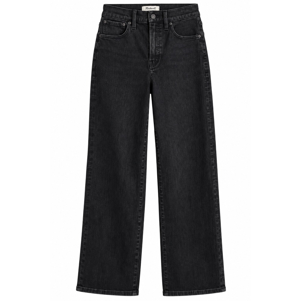 Madewell Wide Leg Jeans 28 Black Denim High Rise 28 Inseam 5 Pocket